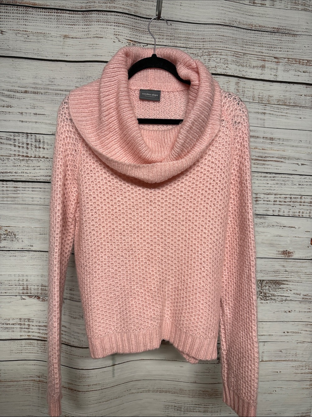 Wooden Ships Clare Cowl Neck Sweater Pink Mohair Wool Blend